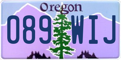 OR license plate 089WIJ