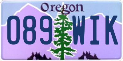 OR license plate 089WIK