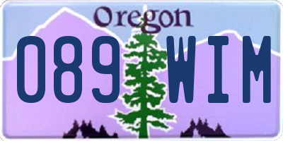 OR license plate 089WIM