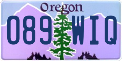 OR license plate 089WIQ