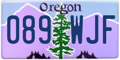 OR license plate 089WJF