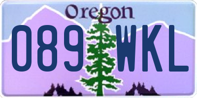 OR license plate 089WKL