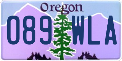 OR license plate 089WLA