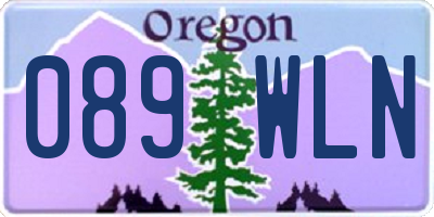 OR license plate 089WLN