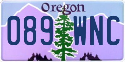 OR license plate 089WNC