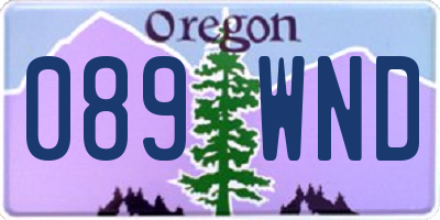 OR license plate 089WND