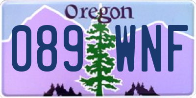 OR license plate 089WNF