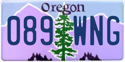 OR license plate 089WNG