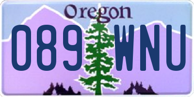OR license plate 089WNU