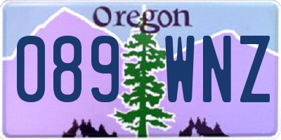OR license plate 089WNZ