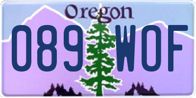 OR license plate 089WOF