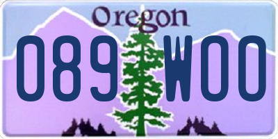 OR license plate 089WOO