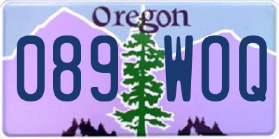 OR license plate 089WOQ