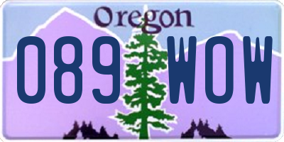 OR license plate 089WOW