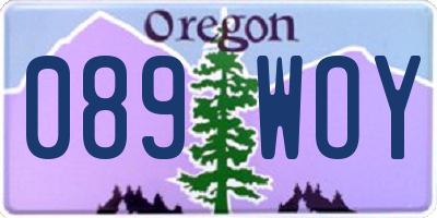 OR license plate 089WOY