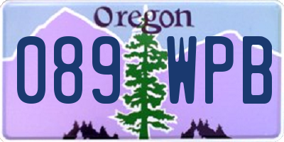 OR license plate 089WPB