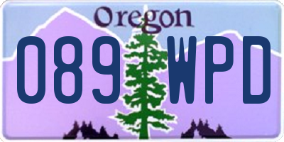 OR license plate 089WPD
