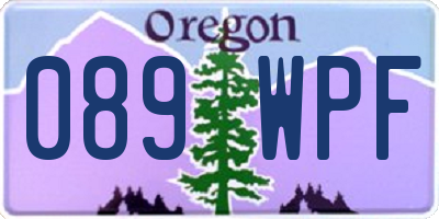OR license plate 089WPF