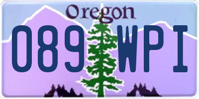 OR license plate 089WPI