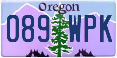 OR license plate 089WPK