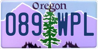 OR license plate 089WPL