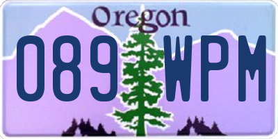 OR license plate 089WPM