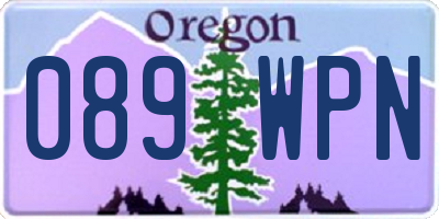 OR license plate 089WPN