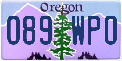 OR license plate 089WPO