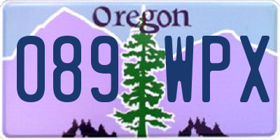 OR license plate 089WPX