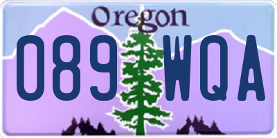 OR license plate 089WQA