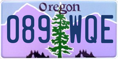 OR license plate 089WQE