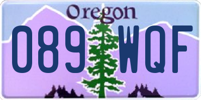 OR license plate 089WQF