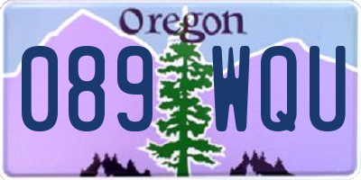 OR license plate 089WQU
