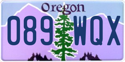 OR license plate 089WQX