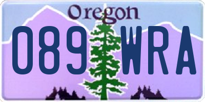 OR license plate 089WRA