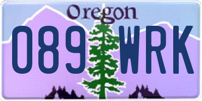 OR license plate 089WRK