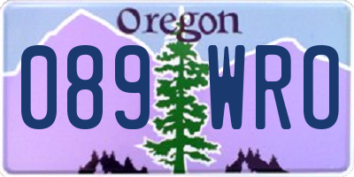 OR license plate 089WRO