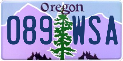 OR license plate 089WSA