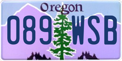 OR license plate 089WSB