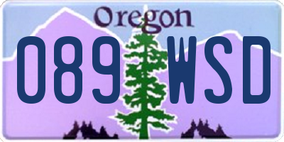 OR license plate 089WSD