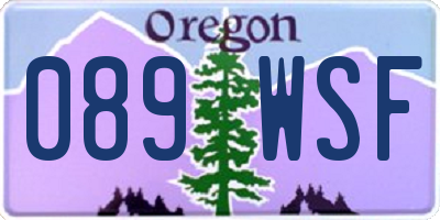 OR license plate 089WSF