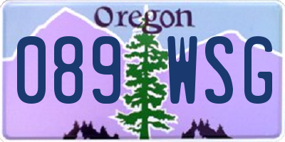 OR license plate 089WSG
