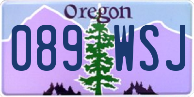 OR license plate 089WSJ