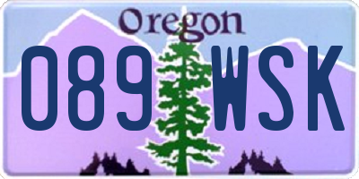 OR license plate 089WSK