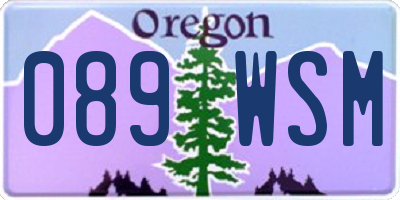 OR license plate 089WSM