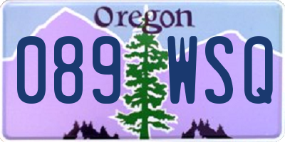OR license plate 089WSQ