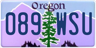 OR license plate 089WSU