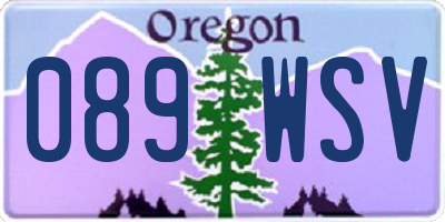 OR license plate 089WSV