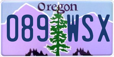 OR license plate 089WSX