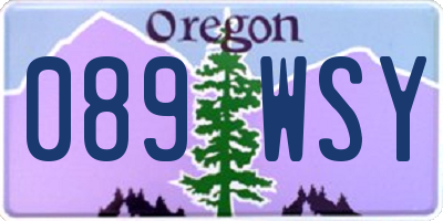 OR license plate 089WSY